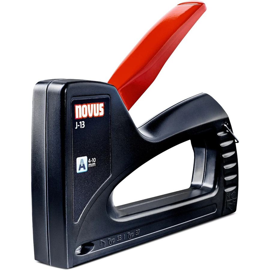 Novus Handtacker J-13 in Schwarz-Rot mit Typ 53 und Typ 37 Klammern - Bild 2