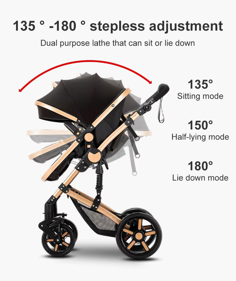 Magic ZC 3-in-1 Kinderwagen mit Autositz und Buggy, faltbares Reisesystem, Schwarz - Bild 4