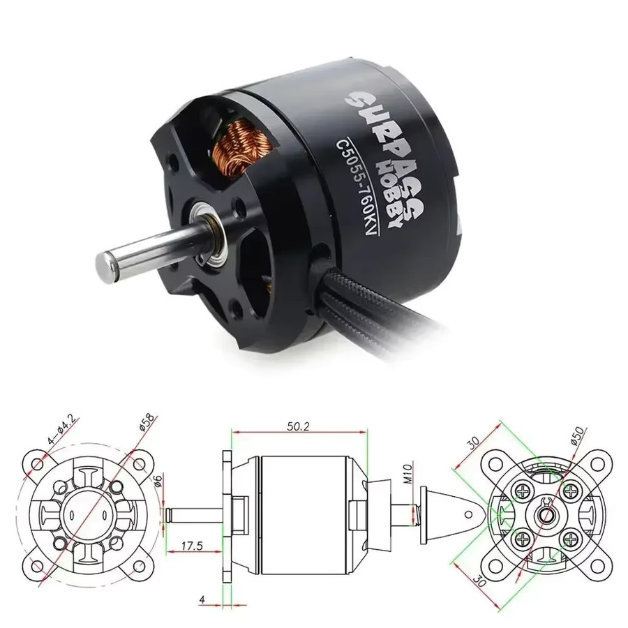 SURPASS HOBBY C5055 Bürstenloser Motor, Metall, Schwarz - Bild 2