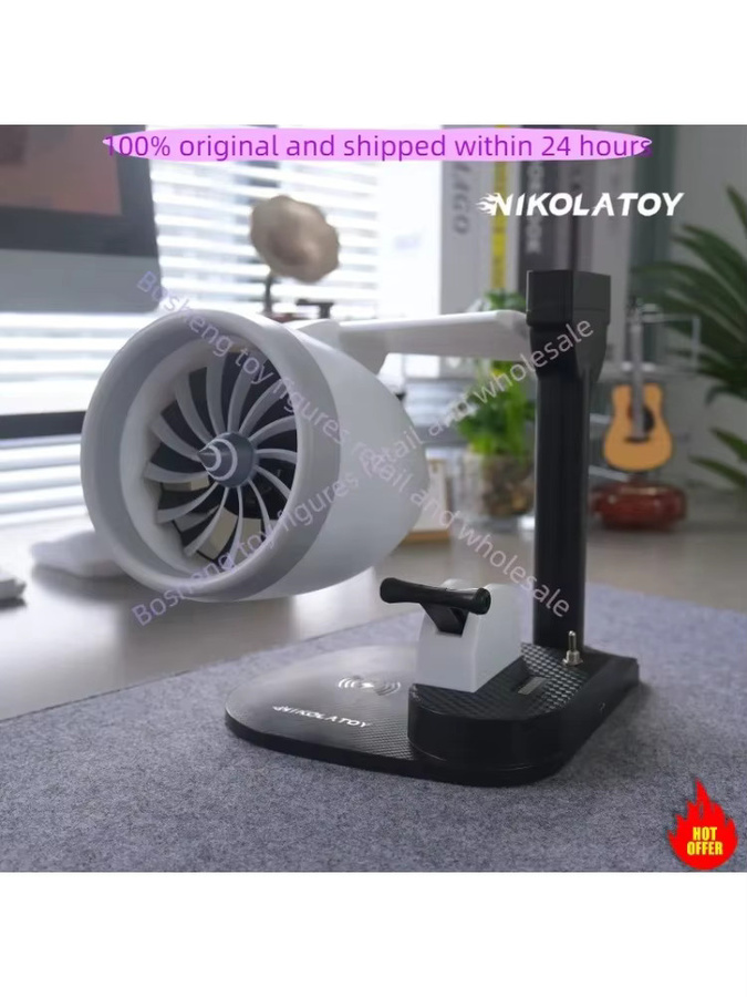 NIKOLATOY Kreativer Desktop-USB-Flugzeugmotor-Turbo-Jetfan, mit kabellosem Laden - Bild 4