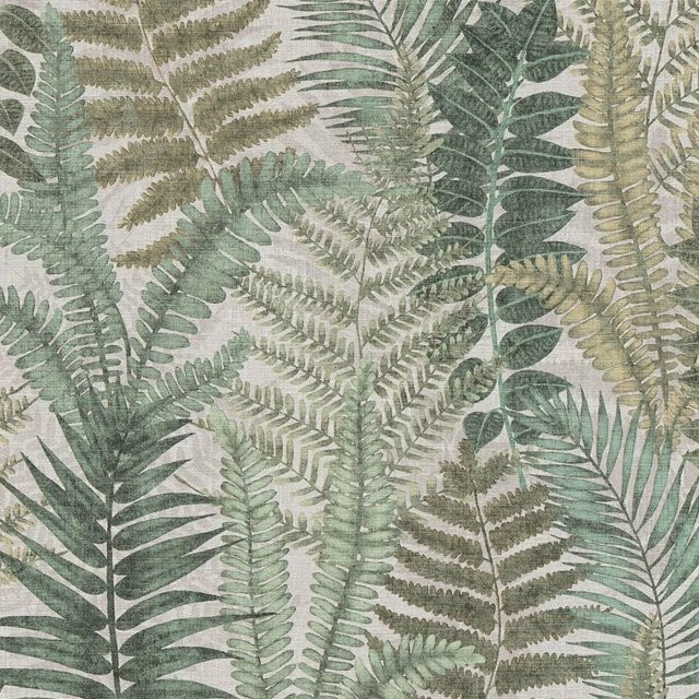 PROFHOME Natur Tapete Floral in Grün, Beige, Grau und Braun, Vlies-Tapete mit botanischem Muster, Breite: 0,53 m, Länge: 10,05 m - Bild 1