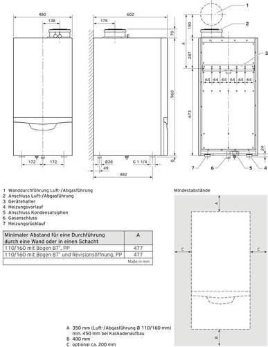 Vaillant Gasofen VC 1206/5 -5 LL in Edelstahl mit Display - Bild 1