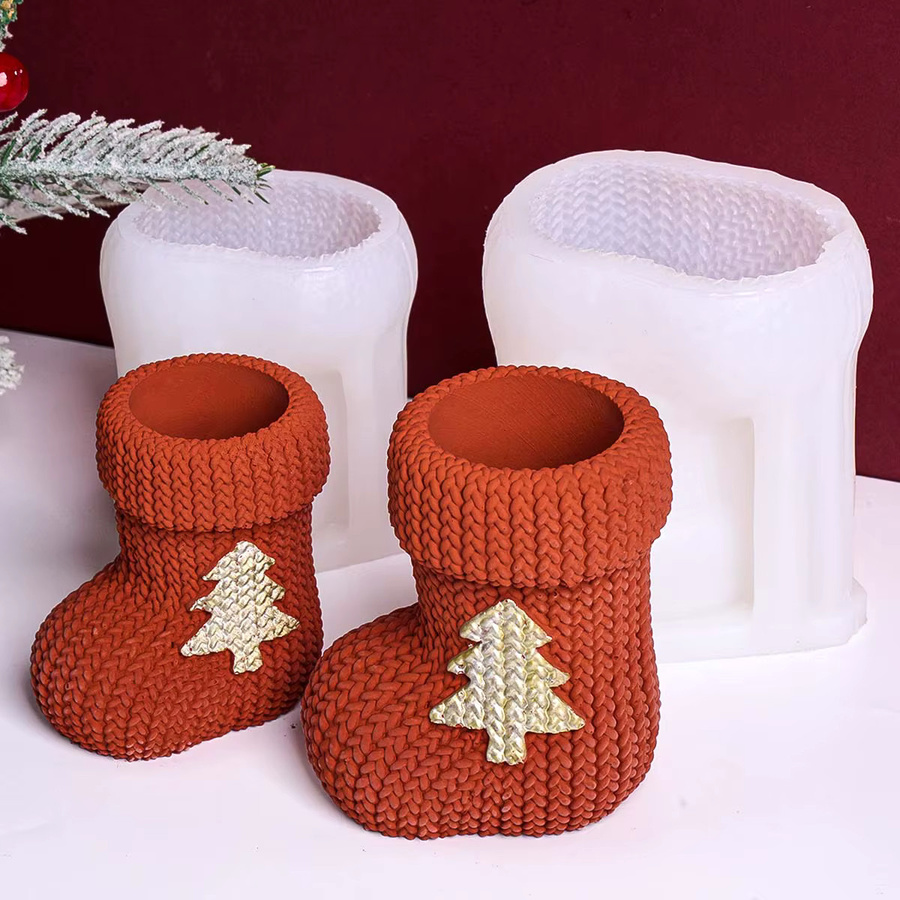 UDOCOOL Silikonform für DIY Weihnachtsstrumpf Kerzen und Gipsornamente - Bild 3
