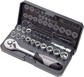 Kraftwerk Steckschlüssel-Satz Basic 1/4 Zoll, 26-teilig, Silber - Bild 1