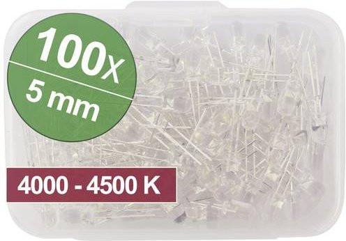 Quadrios LED-Sortiment Naturweiß in Kunststoff, 5mm, 20mA, 3.0V - Bild 1