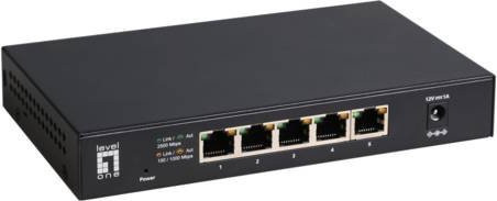 LevelOne GEU-0525 Unmanaged Network Switch mit 5 Ports für 100/1000/2.5G Base-T Ethernet/LAN in Schwarz - Bild 1