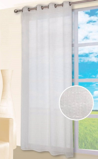 Dekostore Heine Home Vorhang mit Ösen in Weiß, semi-transparent, 100% Polyester - Bild 1