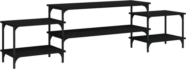 vidaXL TV-Schrank in Schwarz aus Holzwerkstoff und Stahl, B/T/H: 197 x 35 x 52 cm - Bild 1