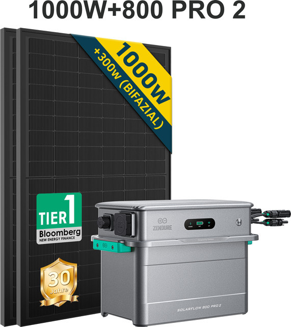 Zendure SolarFlow 800 Pro 2 Balkonkraftwerk mit 1,92 kWh Speicher in Silber/Grau - Bild 2