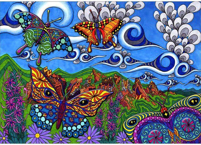 FIYO Diamond Painting Set Bunter Elefant und Schmetterling in Blau und Multicolour, B/H: 30 x 20 cm - Bild 1
