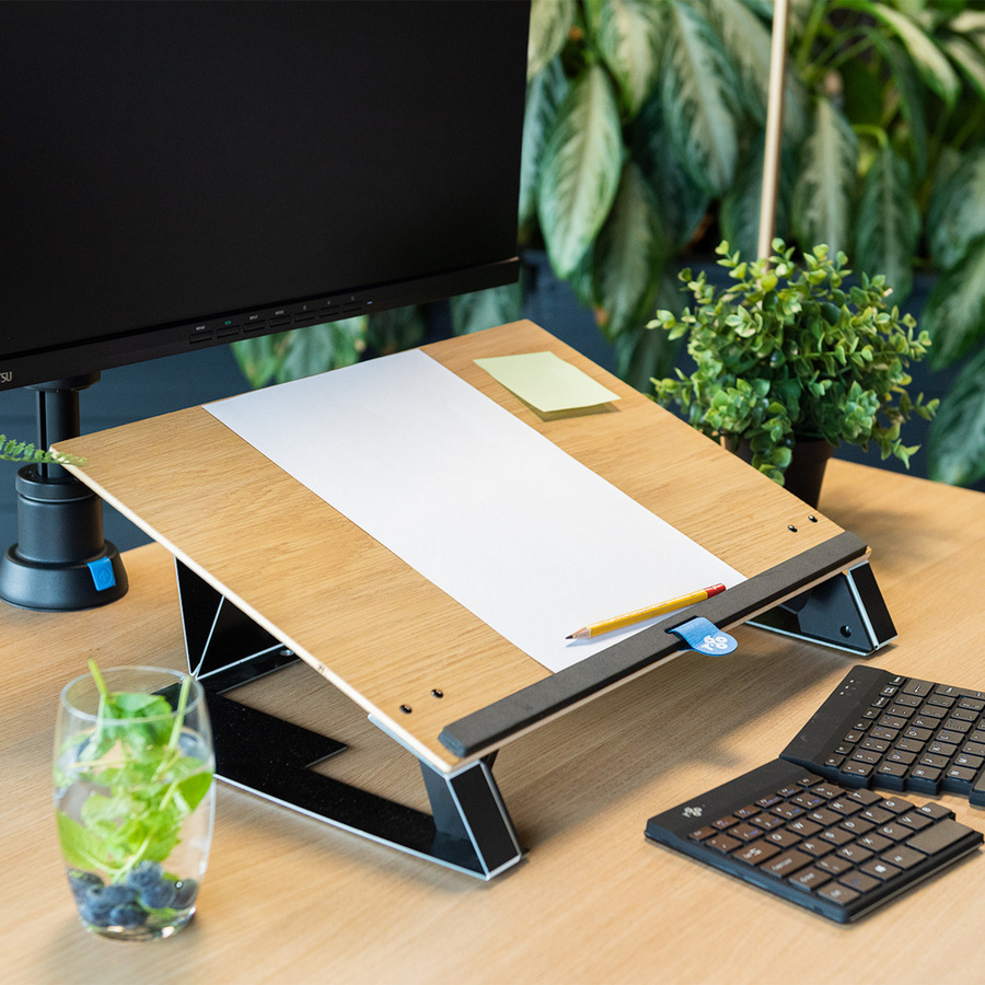Ergonomischer Dokumentenhalter R-Go Read2Write mit Handgelenkstütze aus Eichenholz und Aluminium, B: 46,0 cm, T: 32,0 cm, H: 16,8 cm - Bild 2