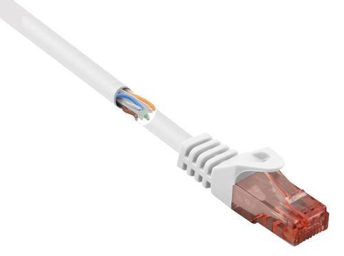 Renkforce RJ45 Patchkabel CAT 6 U/UTP Ethernet LAN Kabel Weiß, Länge: 3,00 m - Bild 1