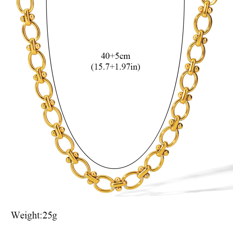 GANEMLY Schmuck-Set, Edelstahl, 18K Gold überzogen, Damen - Bild 2