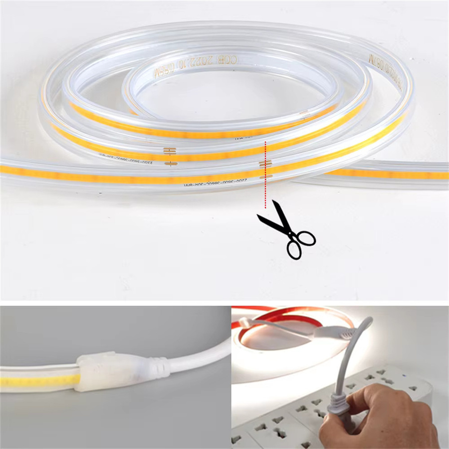 Mikenoon COB LED-Band 220V Selbstklebend Weiß für Küchen- und Möbelbeleuchtung - Bild 4