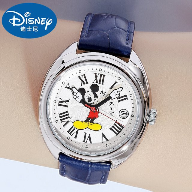 Disney Armbanduhr Quarz, Leder, Weiß, Unisex, Datum - Bild 1