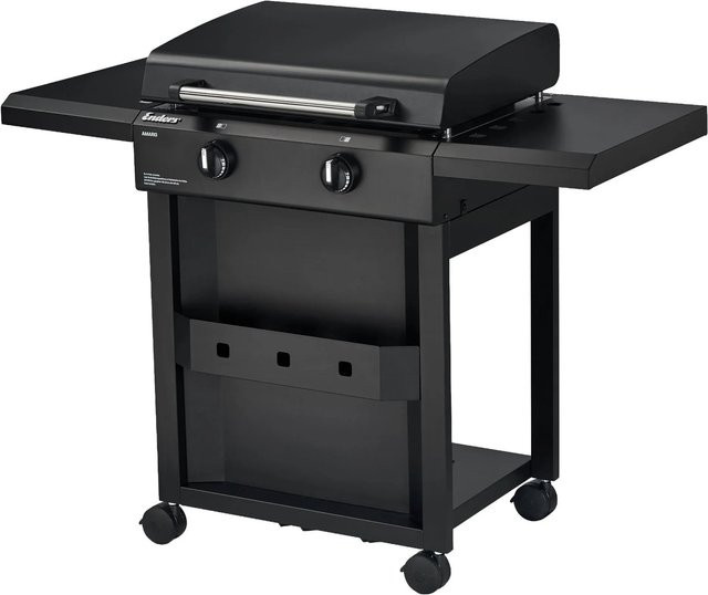 Enders Plancha-Grill Amaro 2 Gasgrill in Schwarz mit Edelstahl und abklappbaren Seitentischen - Bild 1