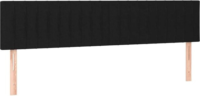 vidaXL LED Kopfteil Schwarz mit USB-Ladeport und integrierter Beleuchtung, Stoff, B: 200 cm, T: 5 cm, H: 78-88 cm - Bild 1