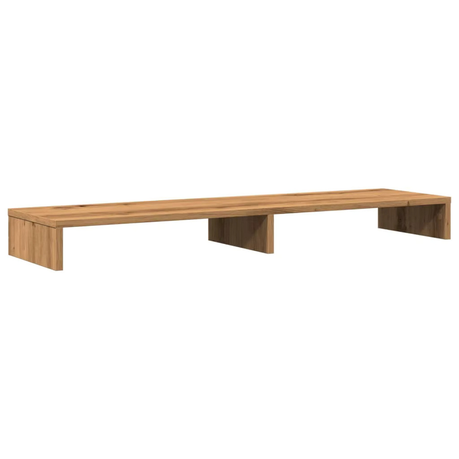 Handgefertigter Monitorständer aus Eichenholz in Braun mit Ablagefach, ergonomischer Bildschirmständer und Schreibtisch-Organizer, B/T/H: 100 x 27 x 10 cm - Bild 2