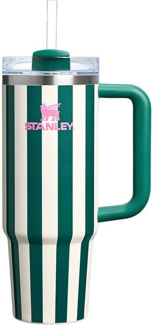 Stanley Quencher H2.0 FlowState Tumbler Trinkbecher Emerald Stripe Grün 887 ml - Bild 1