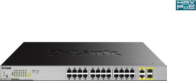 D-Link DGS-1026MP Gigabit Switch mit 26 Ports Layer2 PoE+ in Schwarz und Grau - Bild 1