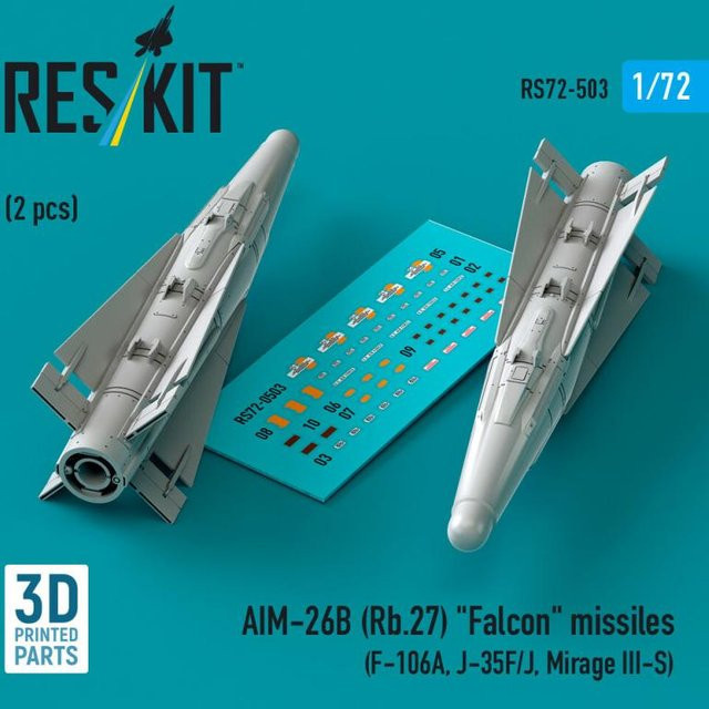 ResKit Models AIM-26B (Rb.27) Falcon missiles, 2-teiliges Set, 3D Printed - Bild 1