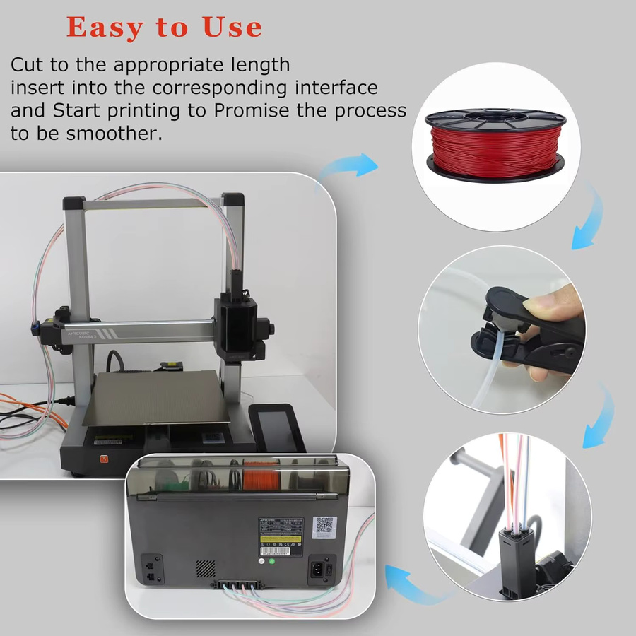 Bambu Lab PTFE Rohr für 3D Drucker P1P, A1 mini, P1S und X1C, Extruder Zubehör für 1,75mm Filament, ID 2,5mm und OD 4mm - Bild 4
