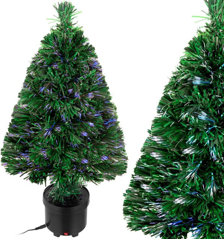 CASARIA Weihnachtsbaum aus Kunststoff mit Glasfaserbeleuchtung in 9 Farben, Grün, Höhe: 66 cm - Bild 2