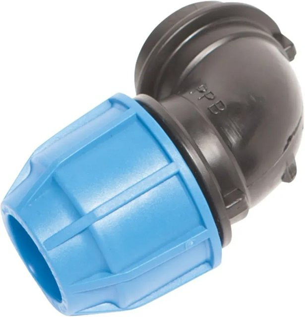 LUX-TOOLS 90-Grad-Winkel für PE-Rohre Ø 25 mm x 24,1 mm (3/4 Zoll) in Blau - Bild 1