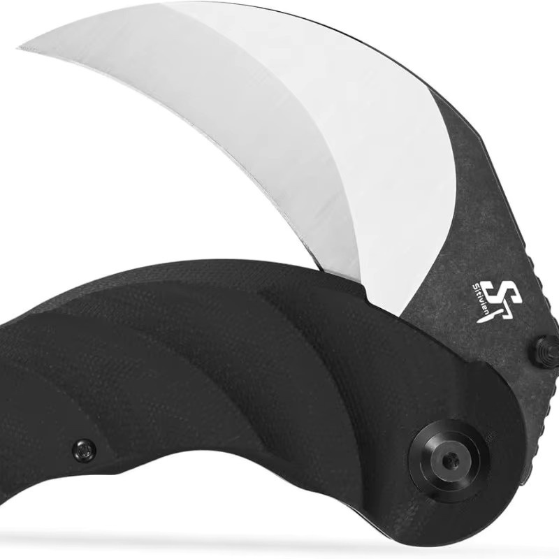 Sitivien ST160 Taschenklappmesser mit K110-Stahlklinge und G10-Griff in Grün oder Schwarz für Outdoor, Camping und EDC - Bild 3