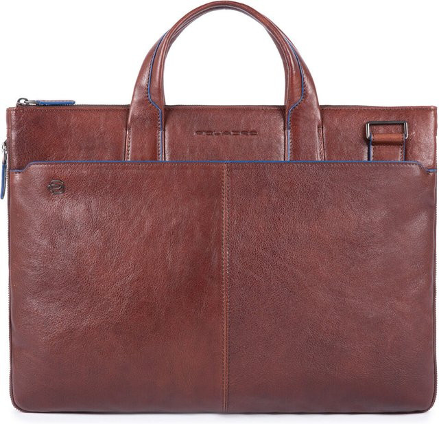 Piquadro Blue Square Special schmale und ausdehnbare Laptoptasche in Dunkelbraun - Bild 1
