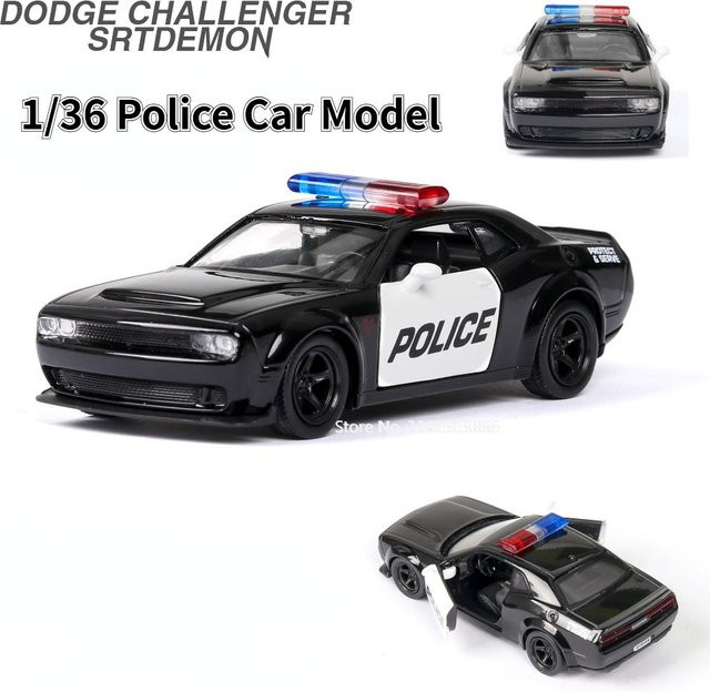 MAKEDA Ford Mustang Polizeiauto, Modell, 1:36, Metall, Schwarz - Bild 1