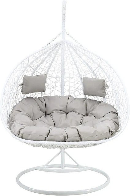 Hängesessel Cayambe von Vente-unique in Weiß aus Polyrattan, Durchmesser: 120 cm - Bild 1
