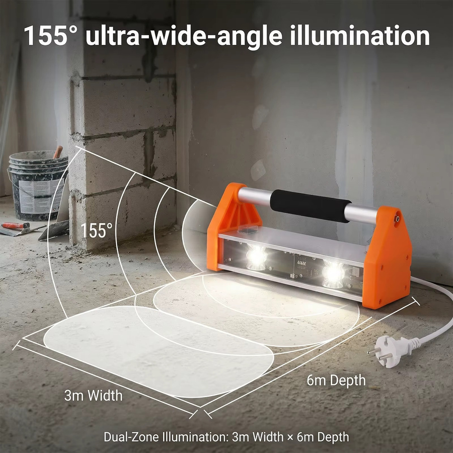 Podofo Wandpolier-Arbeitsleuchte mit 26W und 2200LM, transparente Ecklampe mit doppeltem LED-Perlen-System und 155 Grad Ultra-Weitwinkel für die Farbprüfung - Bild 4