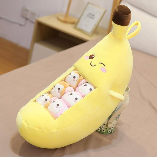 Yiran toy Plüsch-Avocado, Erdbeere, Karotte, Bananen-Kissen, 60cm - Bild 1