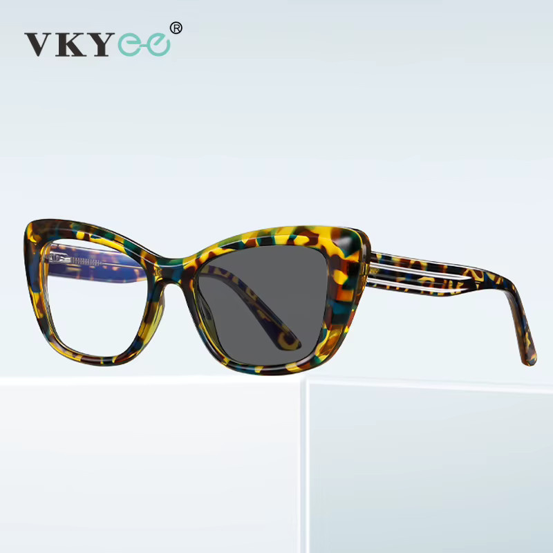VKYEE Korrektionsbrille Cat-Eye, Vollrand, Kunststoff, Multicolor, Damen - Bild 3