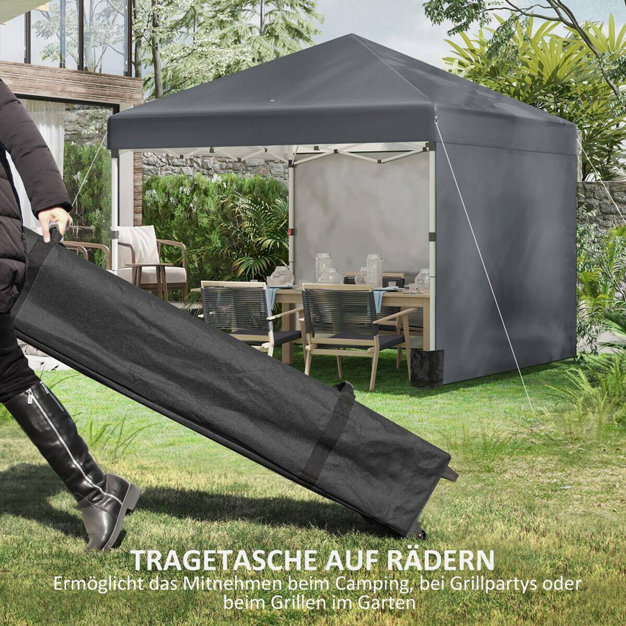 Outsunny Pavillon modern dunkelgrau aus Polypropylen und Stahl B/T/H: 297 x 297 x 274 cm - Bild 5
