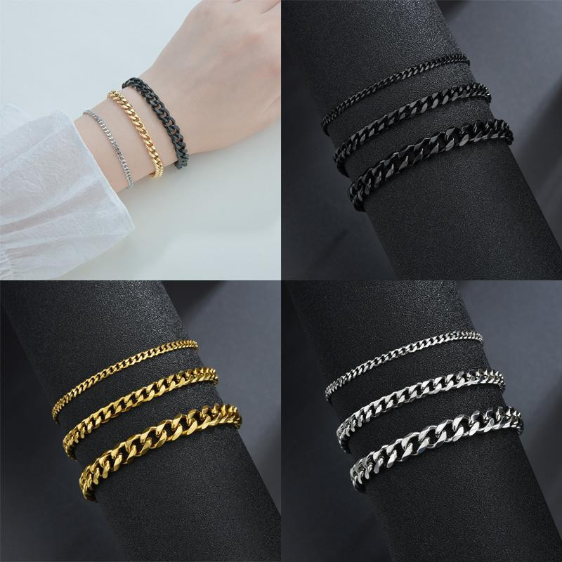 lifeinbuy Armband, Edelstahl, Gold, 7mm, Unisex - Bild 2