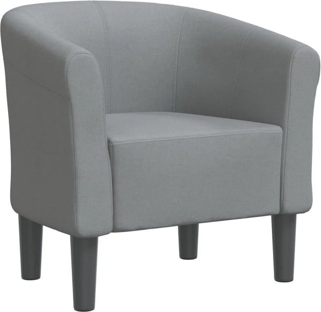 vidaXL Clubsessel Hellgrau aus Stoff mit Holzgestell und Armlehnen, B/T/H: 70 x 76 x 68 cm - Bild 1
