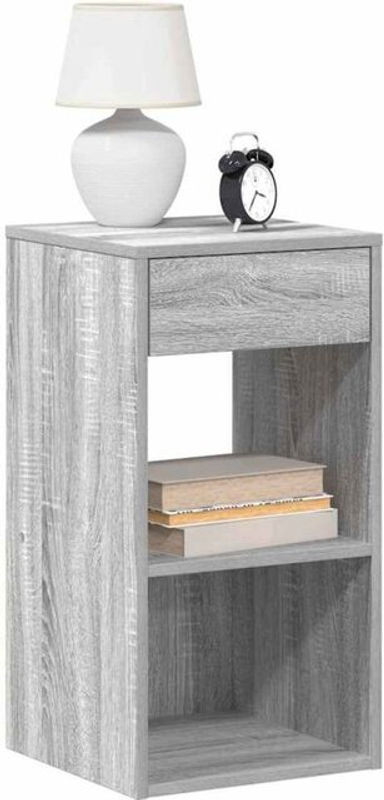 Vidaxl Set aus 2 modernen Nachttischen mit Schublade in Grau, B/T/H: 35 x 34 x 66,5 cm - Bild 1