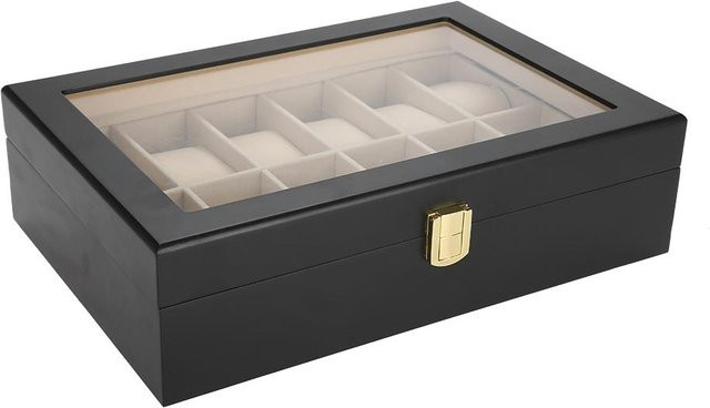 aimo Uhrenhalter Holz, 12 Fächer, Schwarz, Unisex - Bild 1