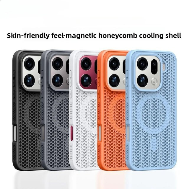 Magnetische Waben-Schutzhülle für OPPO Find X9 Pro und X9 in Blau mit kabellosem Laden und Stoßfestigkeit - Bild 1