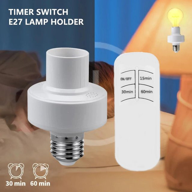 Szaoju Smart E27 Lampenfassung mit Fernbedienung und Timer in Weiß - Bild 1