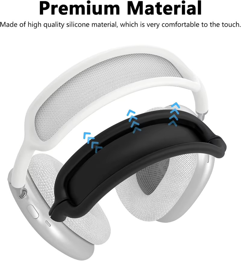 3-in-1 Silikon-Hautschutz-Hülle für Apple AirPods Max in Blau und Schwarz, kratzfest und stoßfest - Bild 3