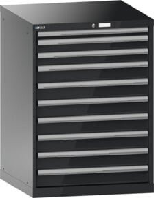 Lista Schubladenschrank 36x36E mit Key Lock, Anthrazit/Schwarz, B/T/H: 71,7 x 72,5 x 100,0 cm - Bild 1