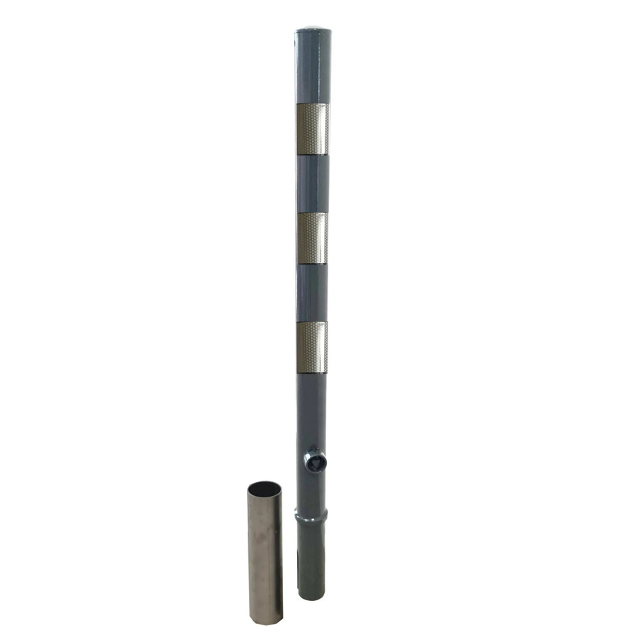 Herausnehmbarer UvV Stahl Absperrpfosten in Anthrazit mit Reflexfolie, Ø 60 mm, Höhe: 90 cm - Bild 2