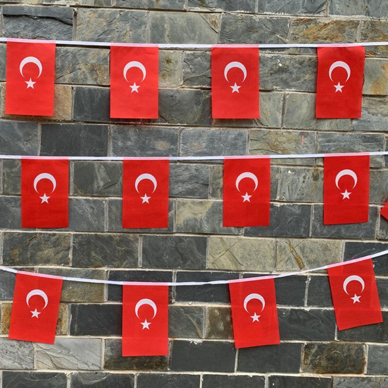 Eoodlove Türkei Flaggen Set, 20 Stück rote Textil-Banner für Innen und Außen, B/H: 14 x 21 cm - Bild 1