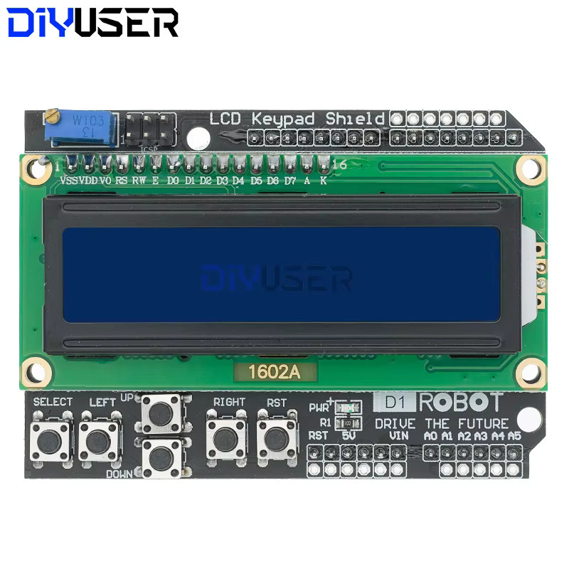 DIYUSER LCD 1602 Keypad Shield Display Modul mit blauem Bildschirm - Bild 2