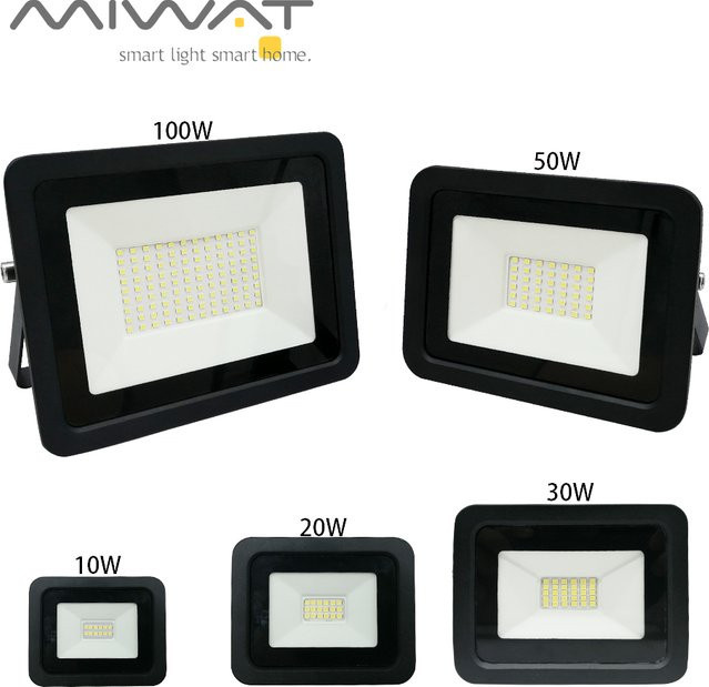 MIWAT LED Flutlicht Reflektor Wandlampe für Garten und Außenbereich in Schwarz - Bild 1