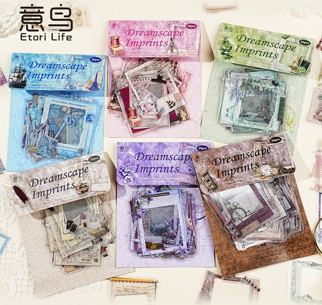20 Stück Retro-Rahmen-Aufkleber Set mit europäischem Muster und Bordüren-Design für dein Journal DIY Deko in Multicolour - Bild 1