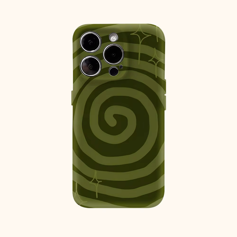 Potdemiel Spiral-Handyhülle in Grün für iPhone 18 bis 11 Pro Max Plus mit doppelschichtiger Rückabdeckung - Bild 2